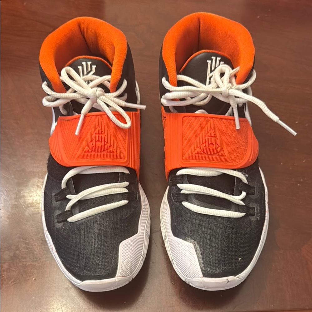 Nike Black and Orange High-Top Athletic Shoes